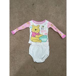 Winnie the‎ Pooh Long Sleeved Shirt Bee Happy with White Bloomers 18M